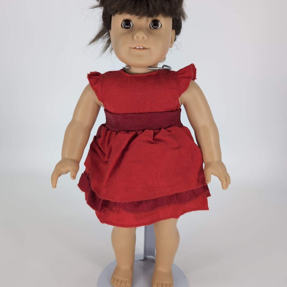 OG Our Generation Battat Red Doll Mini Dress w Ruffled Sleeves for 18" Dolls GUC